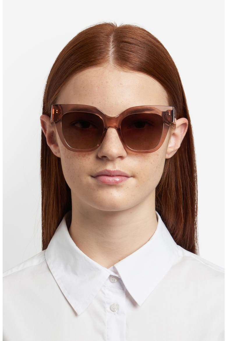 51mm Gradient Cat Eye Sunglasses, Alternate, color, CRYSTAL BEIGE/ BROWN SF