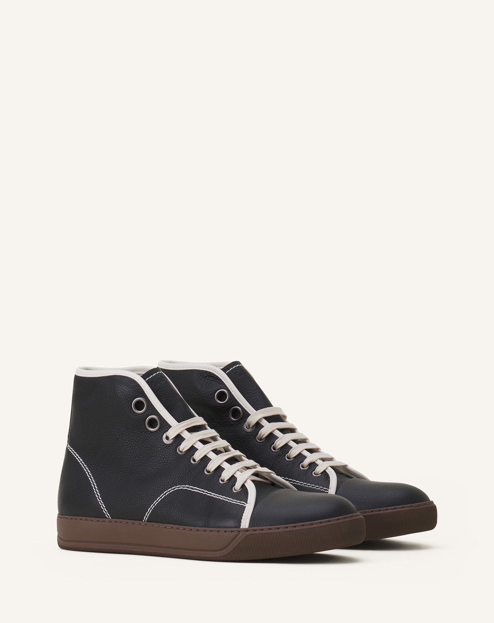 Lanvin DBB1 HIGH-TOP LEATHER SNEAKERS, Alternate, color, 