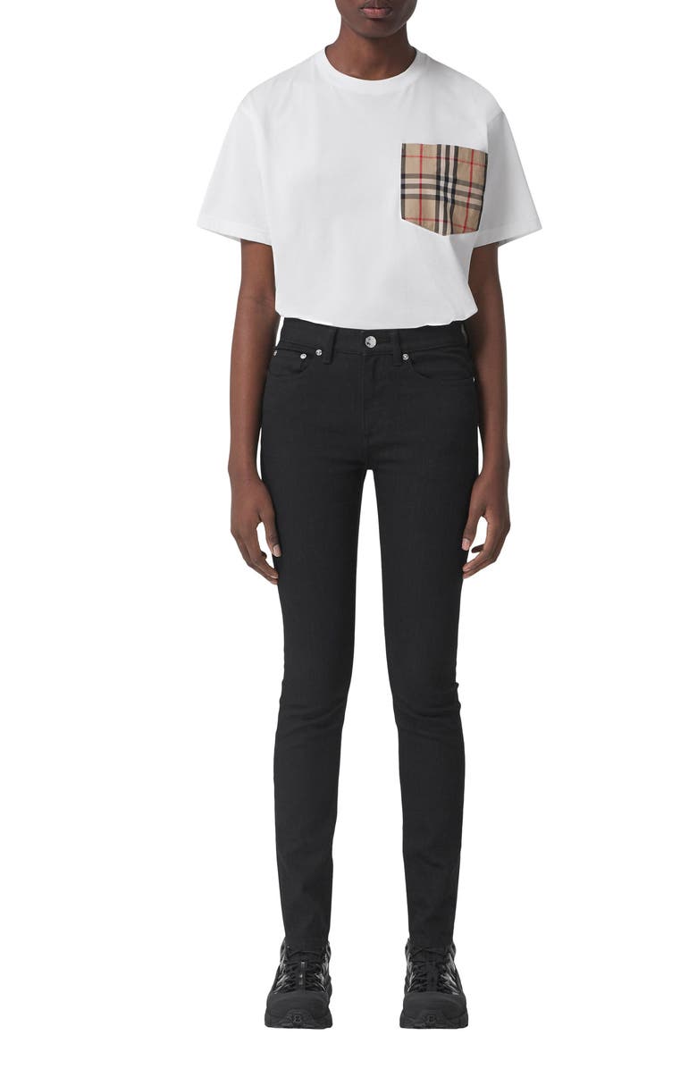 Burberry Irem Check Pocket Oversize Cotton T-Shirt, Alternate, color, 