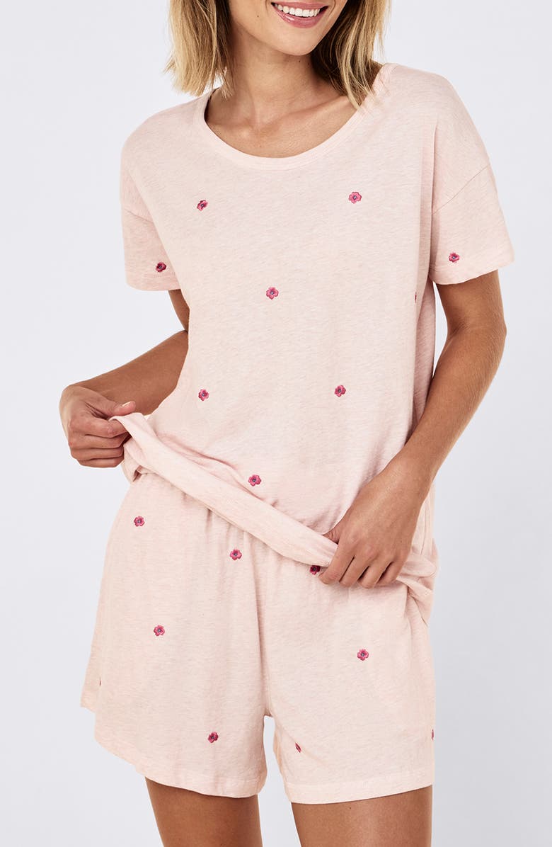 Papinelle Jada Posy Organic Cotton Pajamas, Alternate, color, Petal Pink