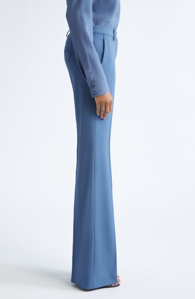 Michael Kors Collection Haylee Stretch Virgin Wool Flare Trousers, Alternate, color, Celedon