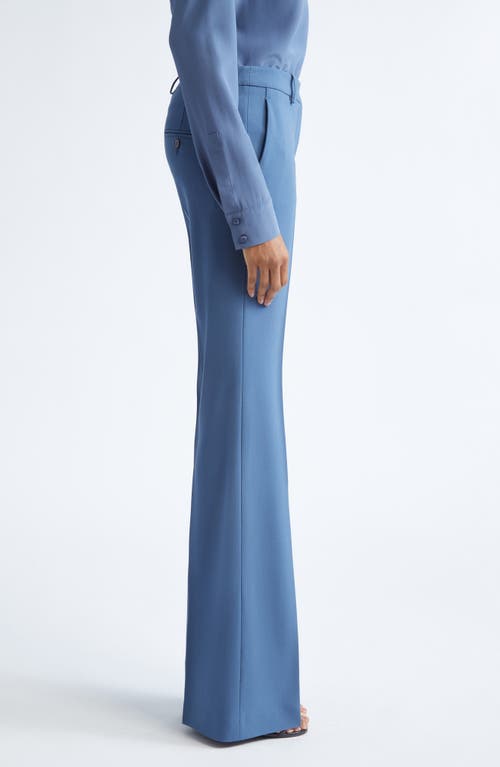 Michael Kors Collection Haylee Stretch Virgin Wool Flare Trousers In Blue