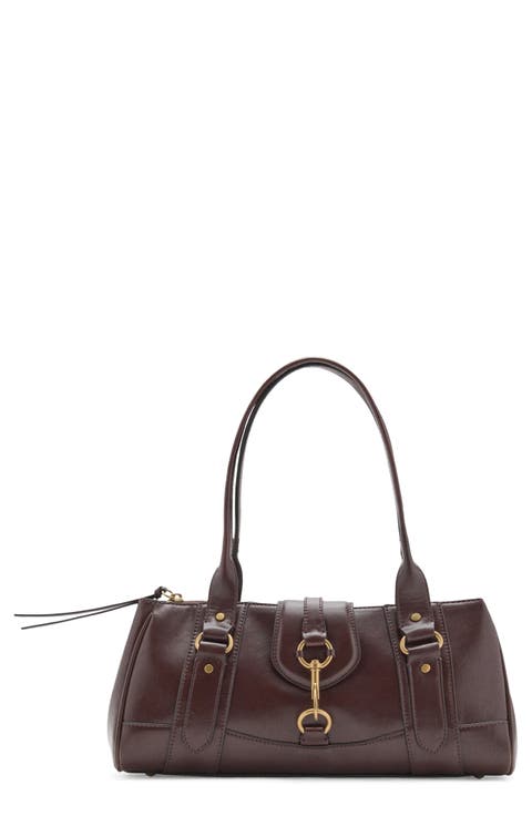 Medium Faux Leather Shoulder Bag