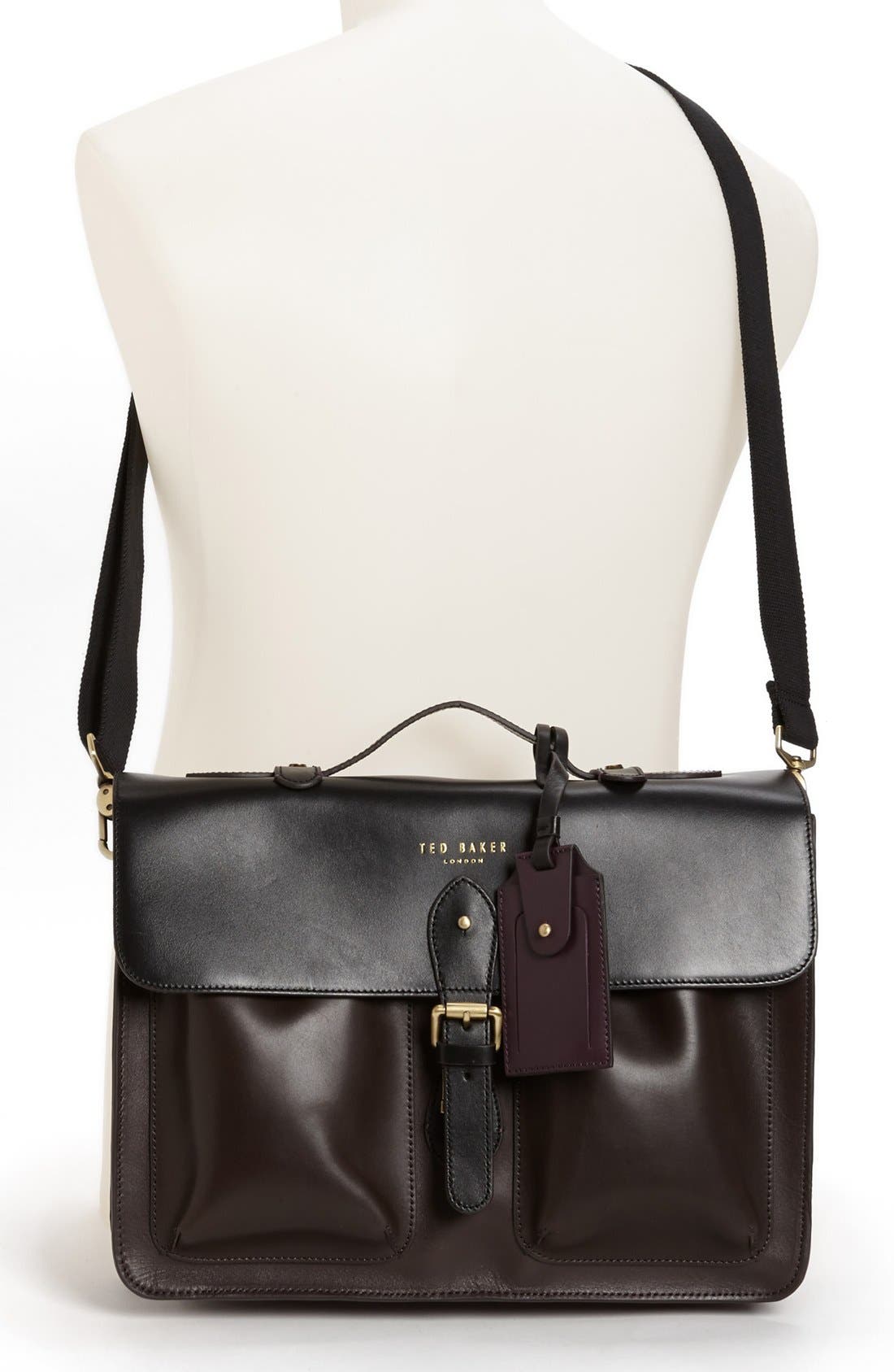 Ted Baker London Leather Satchel, Alternate, color, 