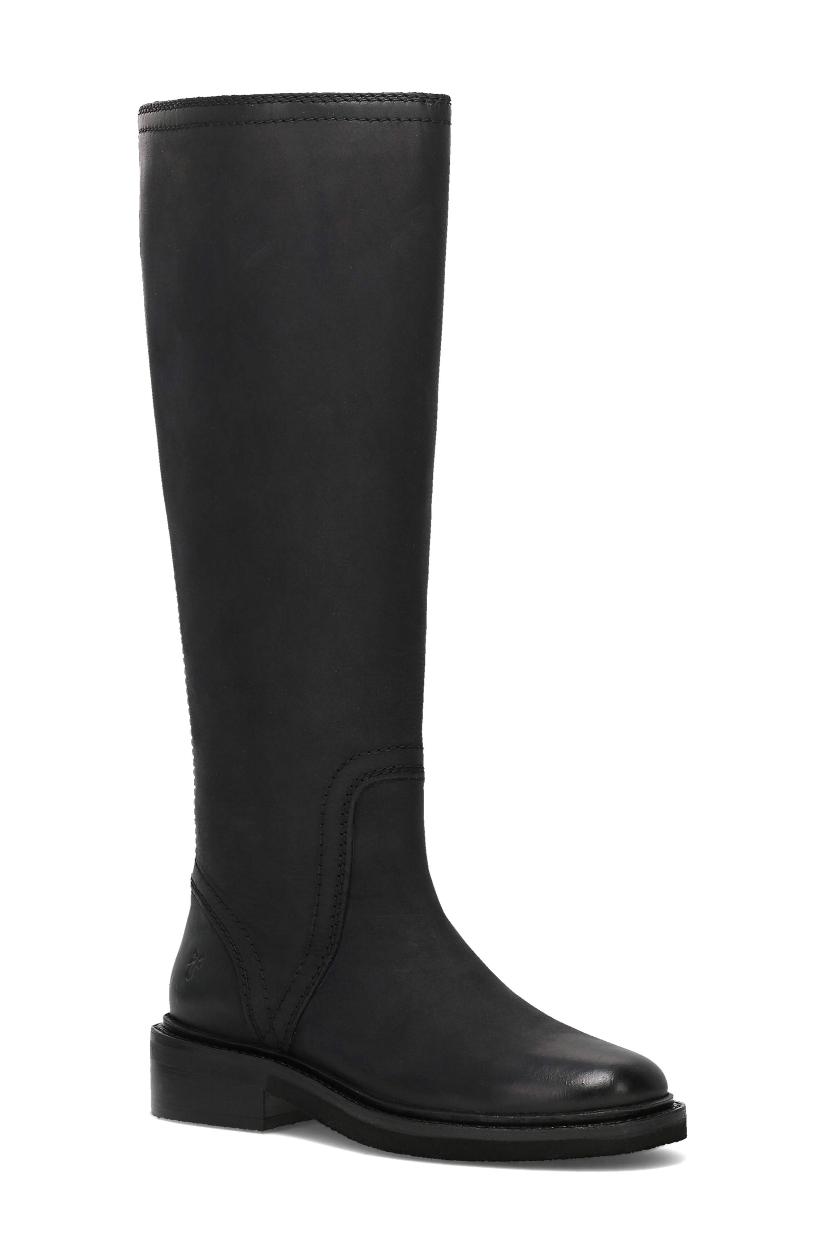 Phoebe Leather Tall Boot, Main, color, BLACK
