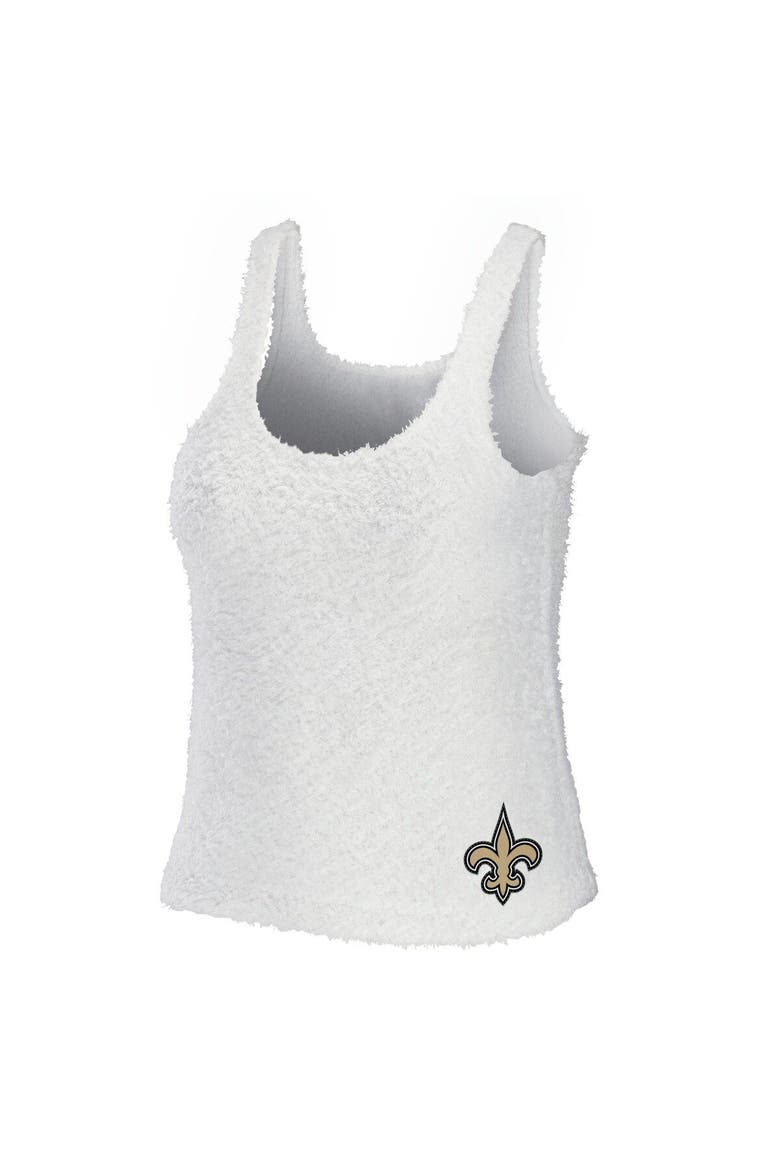 Women's WEAR by Erin Andrews Cream New Orleans Saints Cozy Scoop Neck Tank Top & Pants Sleep Set, Alternate, color, Cream