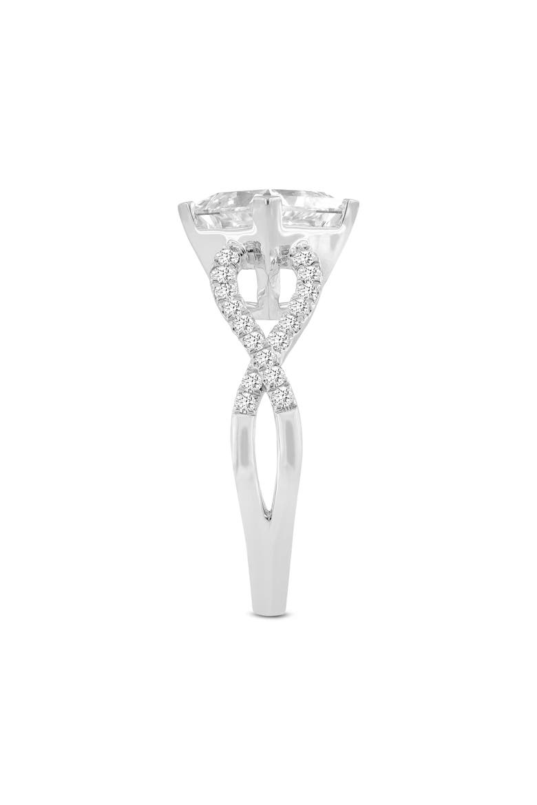 Lilya 14K White Gold Princess Cut Lab Grown Diamond Engagement Ring - 3.5 Ct, Alternate, color, 14K White Gold