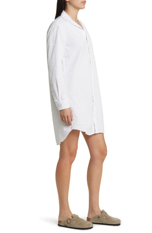 Frank & Eileen Women's Rory Linen Shirtdress In White In White Tattered Wash Denim