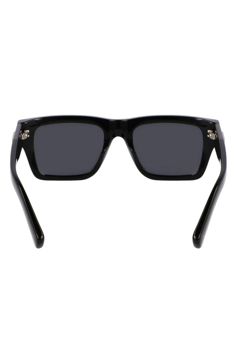 FERRAGAMO Prisma 53mm Modified Rectangular Sunglasses, Alternate, color, Black