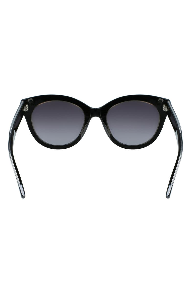 Longchamp LGP Monogram 54mm Cat Eye Sunglasses, Alternate, color, Black