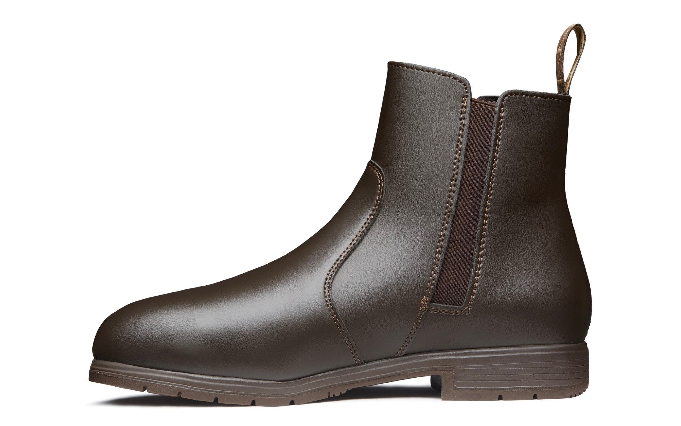 Omega Steel Toe Vegan Chelsea Safety Boot, Alternate, color, Vegan Brown