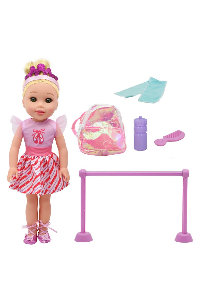 Ballet Set Pink 14" Hard Body Doll 5pcs, Main, color, Multicolored
