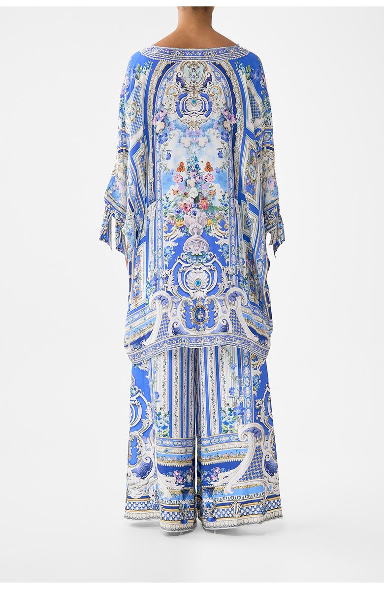 Camilla Tie Sleeve Short V Neck Kaftan, Alternate, color, Ottoman Opulence