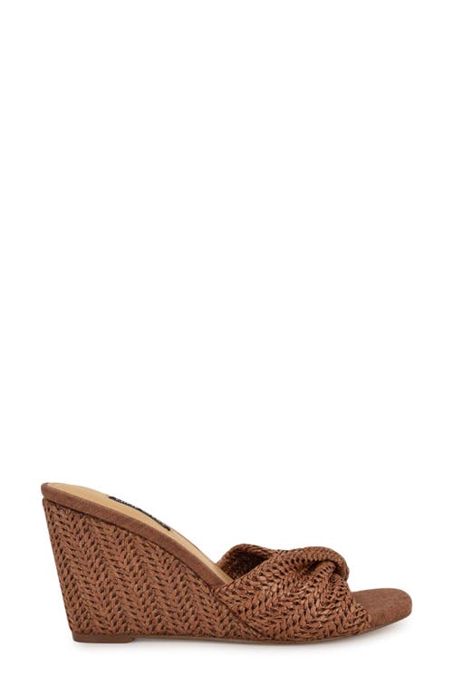 Shop Nine West Nikhil Wedge Sandal In Medium Brown
