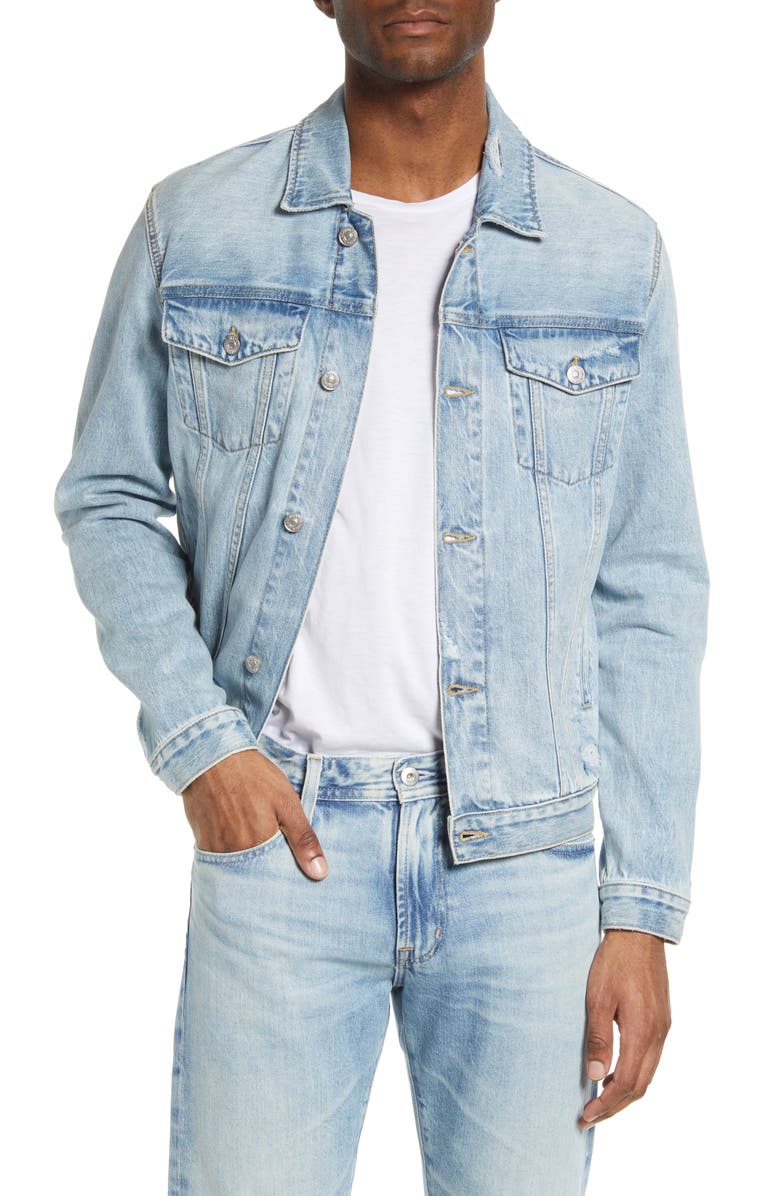 7 For All Mankind Denim Trucker Jacket, Main, color, 