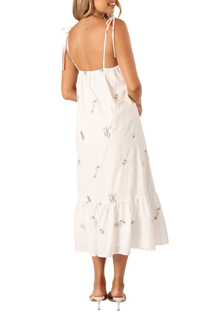 Petal & Pup Emmett Floral Embroidered Cotton Midi Sundress, Alternate, color, 