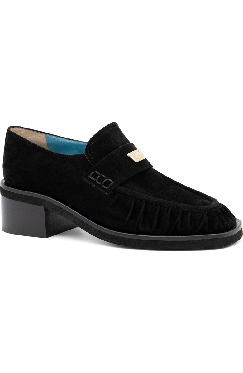 Valentina Rangoni Cortina Block Heel Loafer, Main, color, Black