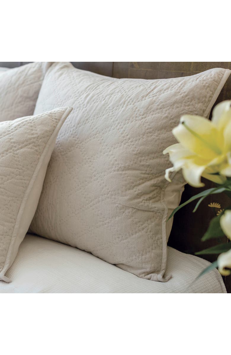 ELISABETH YORK 20" x 26" Sutton Natural Cotton Standard Sham - Machine Washable, Alternate, color, Brown