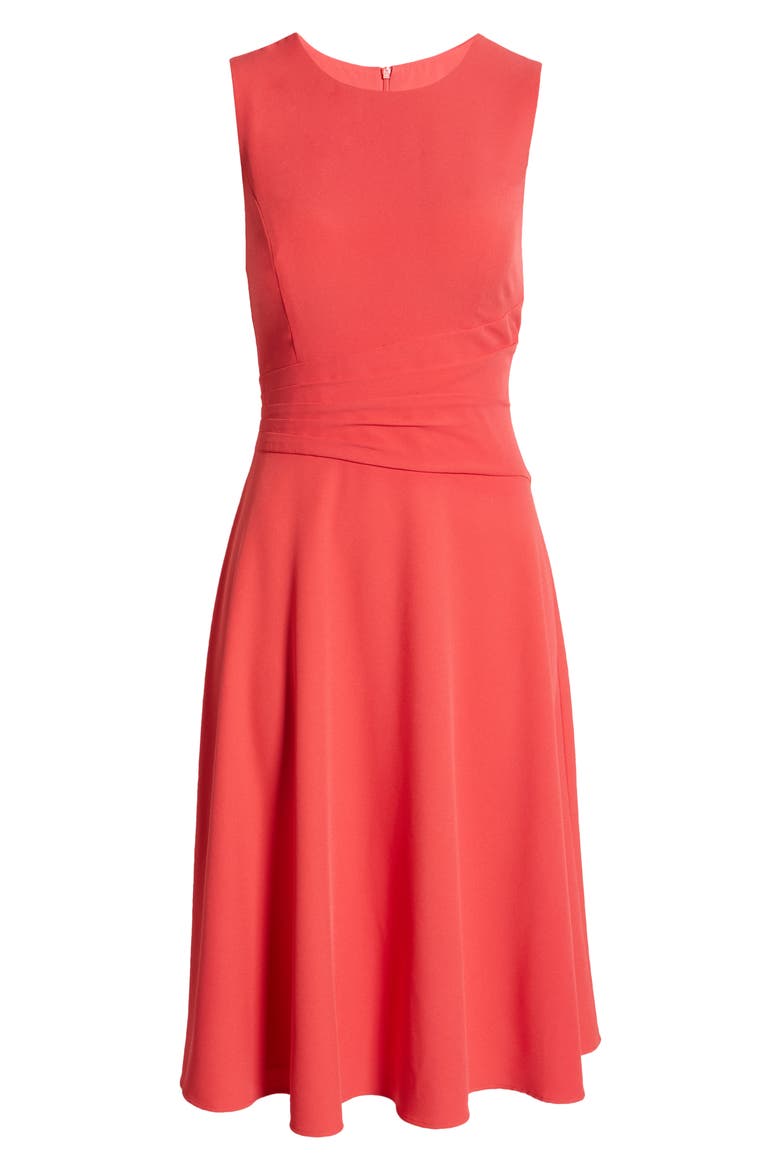 Ruched Fit & Flare Dress, Alternate, color, RED