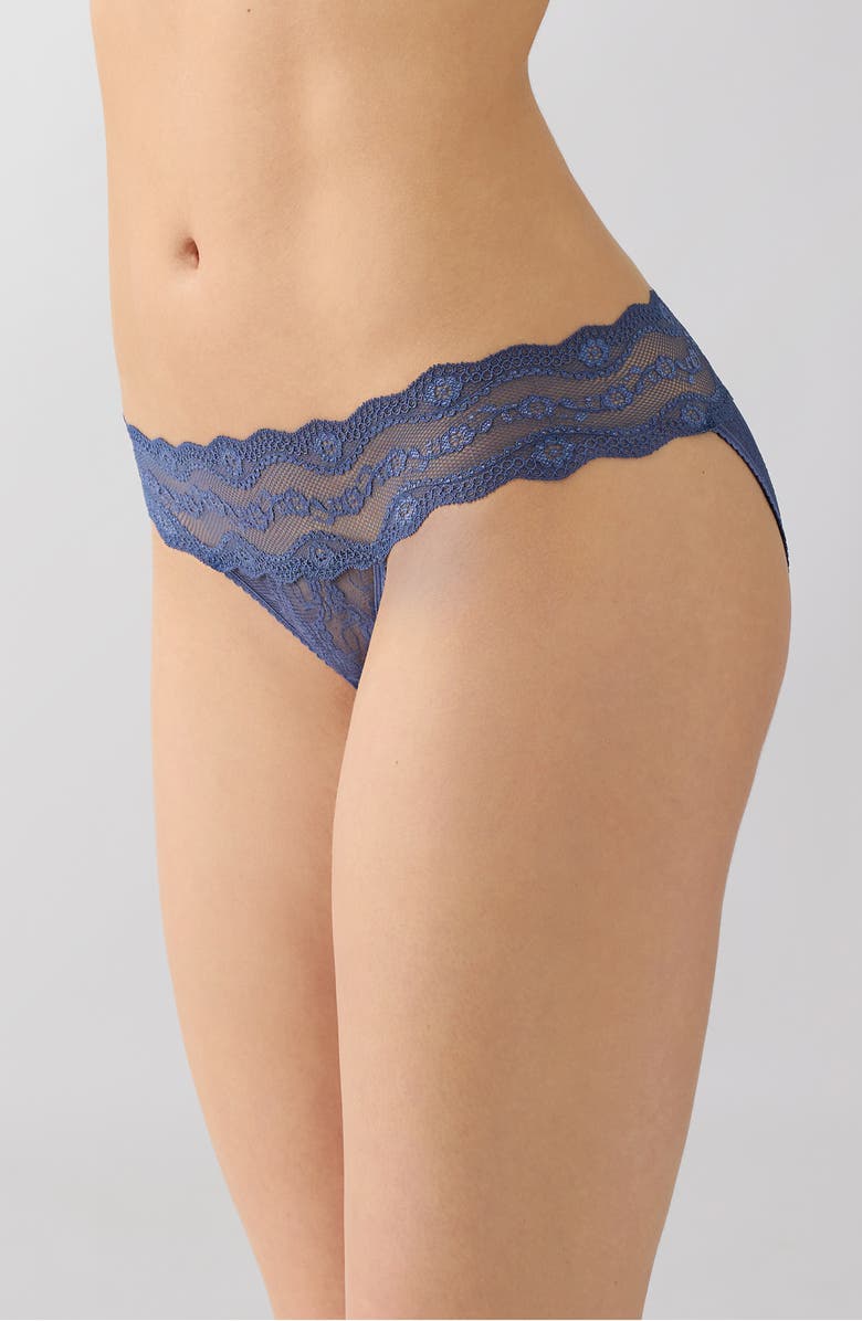 b.tempt'd by Wacoal 'Lace Kiss' Bikini, Alternate, color, Crown Blue