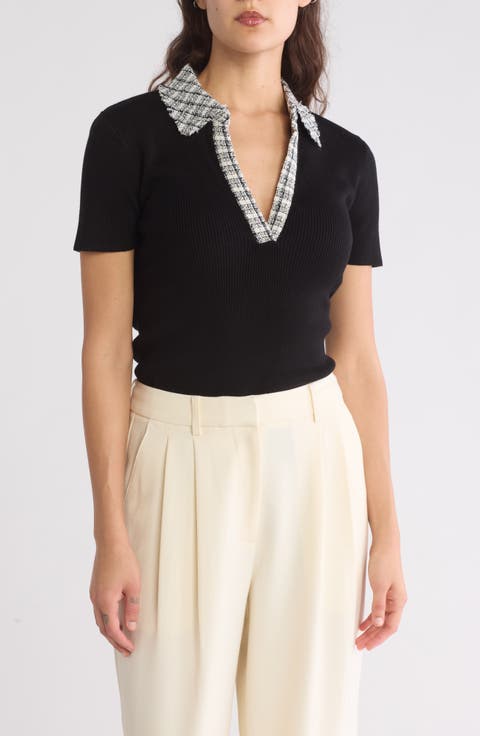 Contrast Collared Sweater