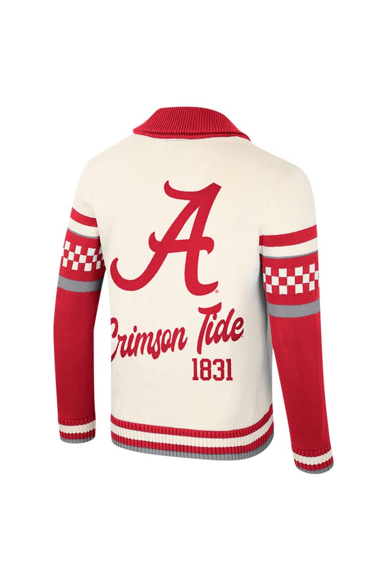 Women's Colosseum Cream Alabama Crimson Tide Wild Collective Button-Up Jacquard Sweater, Alternate, color, Cream