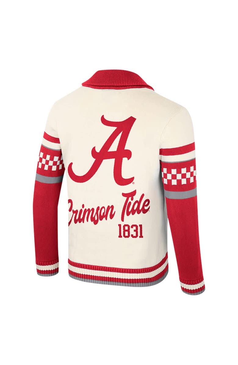 COLOSSEUM Women's Colosseum Cream Alabama Crimson Tide Wild Collective Button-Up Jacquard Sweater, Alternate, color, Cream