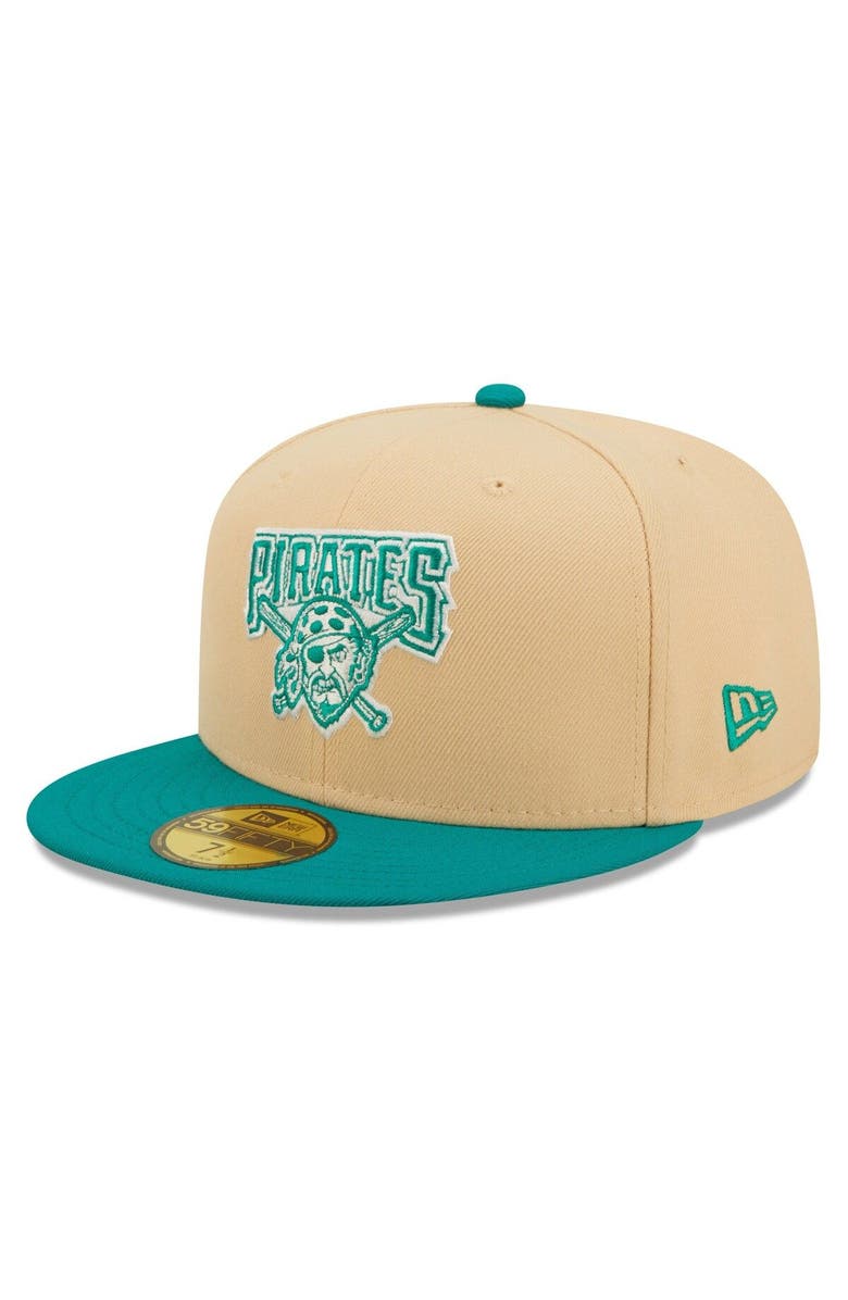New Era Men's New Era Natural/Teal Pittsburgh Pirates Mango Forest 59FIFTY fitted hat, Alternate, color, Natural