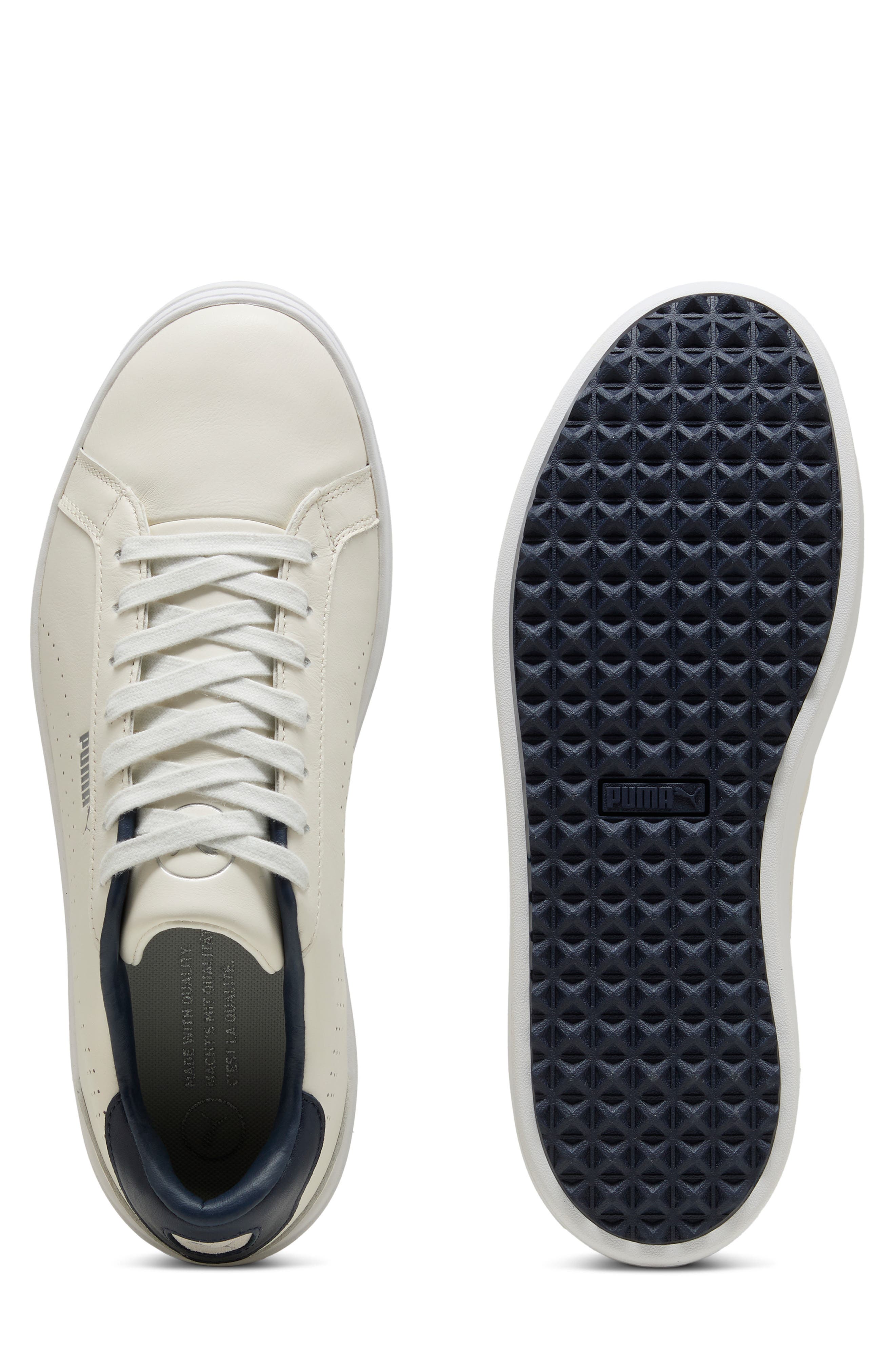 PUMA GOLF Classic G Golf Shoes, Alternate, color, Warm White-Deep Navy