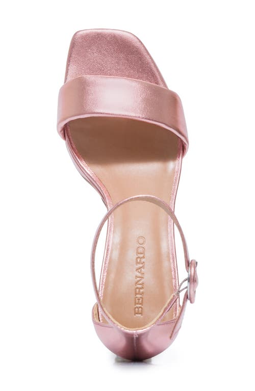 Bernardo Footwear Carla Square Toed Ankle Strap Sandal In Pink
