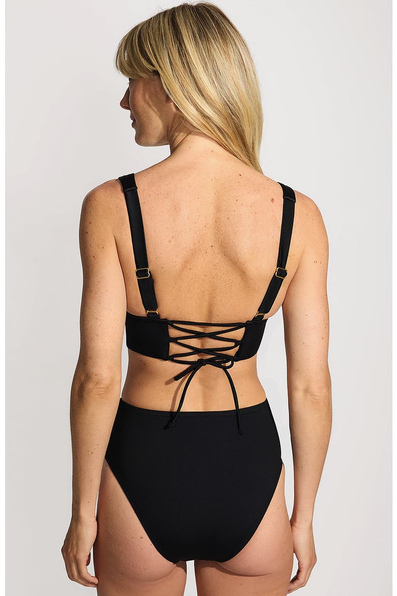 Plunge Bikini Top, Alternate, color, Black