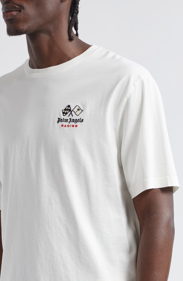 Palm Angels Racing Helmet Cotton Graphic T-Shirt, Alternate, color,
