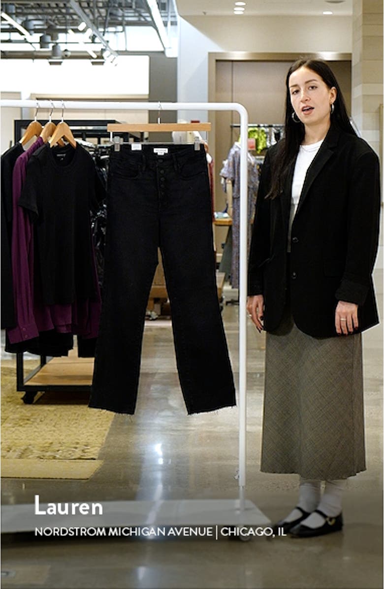 Good Legs Button Fly Crop Mini Bootcut Jeans, sales video thumbnail