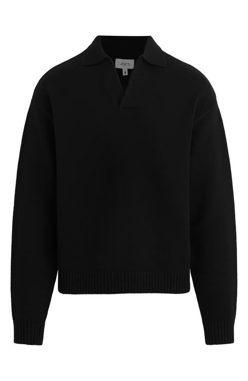 Joe's Relaxed Johnny Collar Wool Sweater In Black