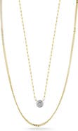 CHLOE AND MADISON 14K Gold Plate Sterling Silver Cubic Pendant Necklace
