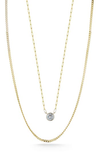 Chloe & Madison Chloe And Madison 14k Gold Plate Sterling Silver Cubic Pendant Necklace In Gold