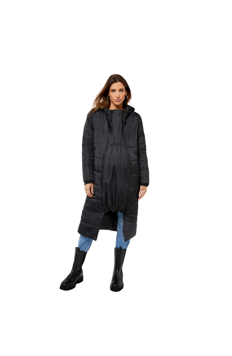 Modern Eternity Maternity Penelope - 3in1 Long Puffer maternity Coat, Main, color, Black
