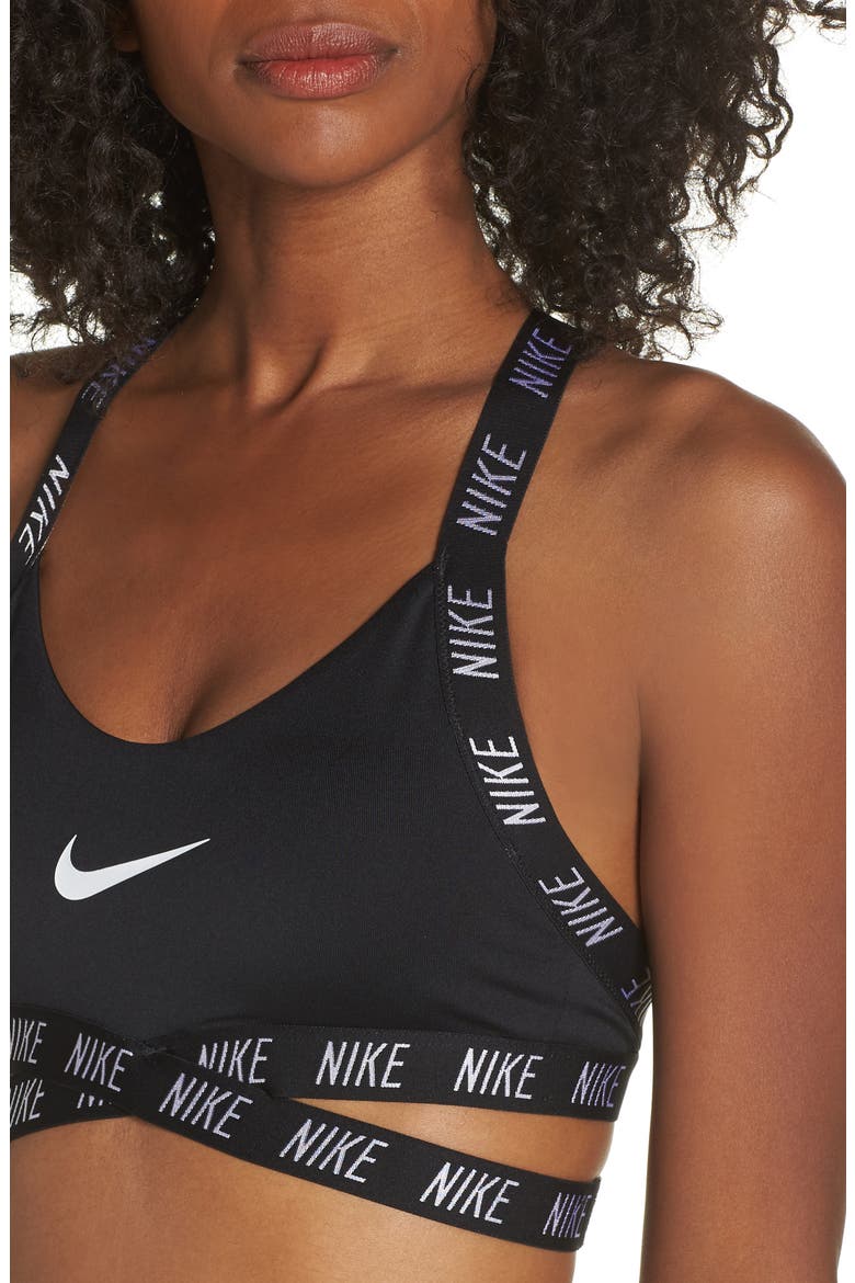 Indy Logo Bra, Alternate, color, BLACK/ BLACK/ WHITE/ WHITE
