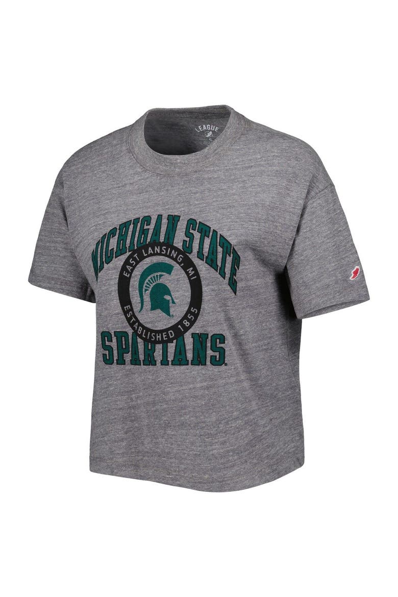 Women's League Collegiate Wear Heather Gray Michigan State Spartans Intramural Midi Seal Tri-Blend T-Shirt, Alternate, color, Heather Gray