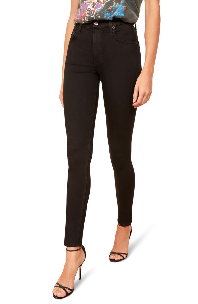 Reformation High & Skinny Jeans, Main, color, 