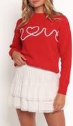 Petal & Pup Love Embroidered Graphic Crewneck Sweater