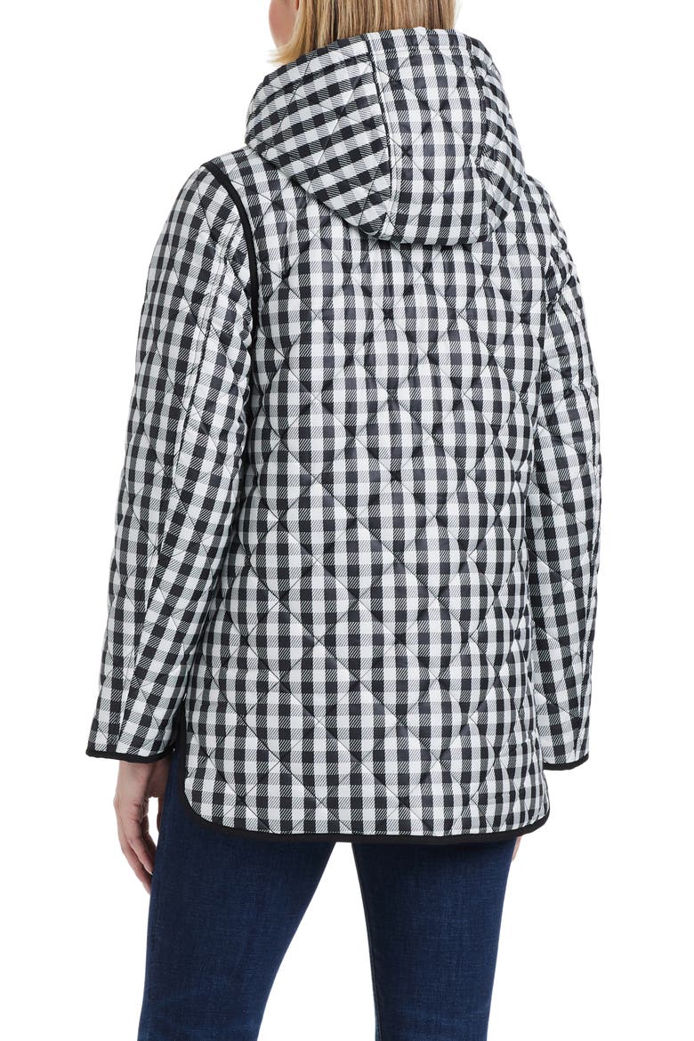 spade flower water resistant gingham quilted jacket, Alternate, color, GINGHAM FIELD SMALL