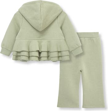 Ruffle Trim Hoodie & Sweatpants Set