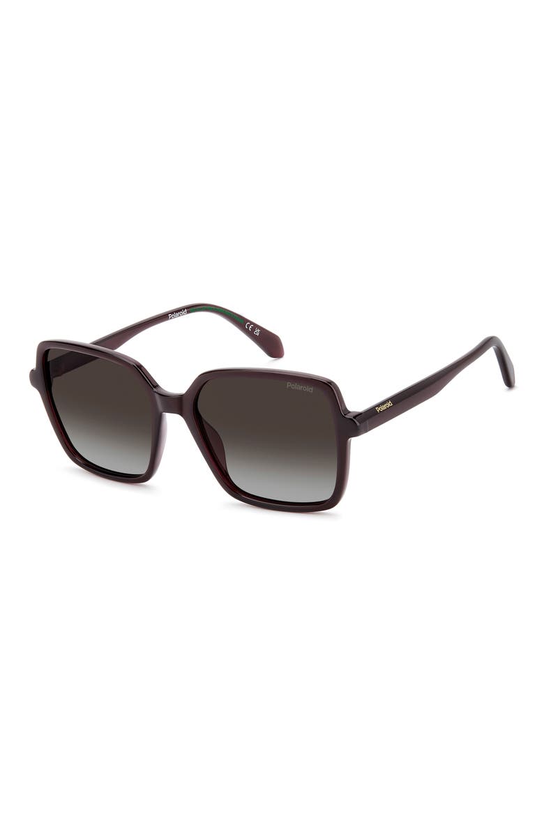 56mm Polarized Square Sunglasses, Alternate, color, VIOLET/ BROWN SF PZ