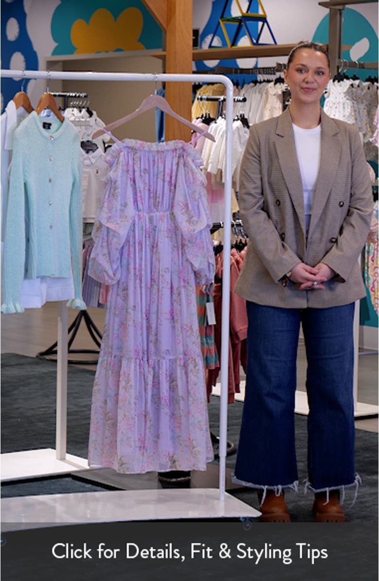 Meadow Floral Off the Shoulder Long Sleeve Maxi Dress, sales video thumbnail