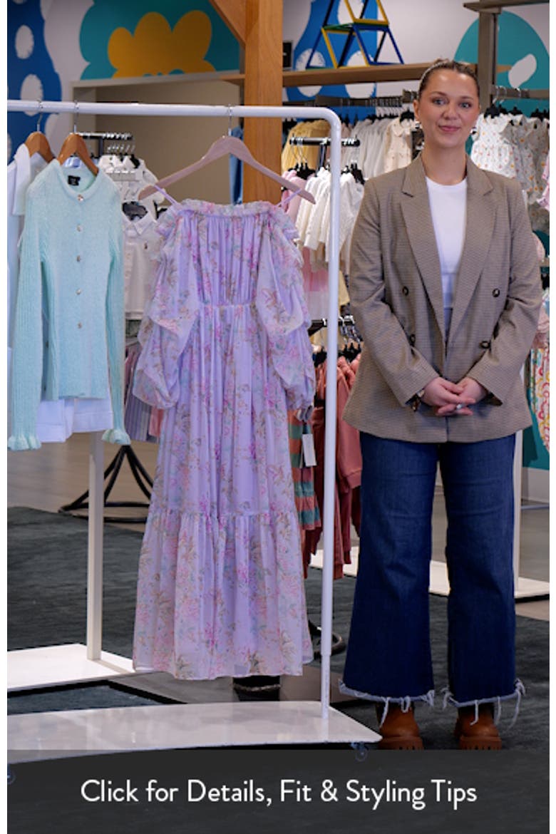 Meadow Floral Off the Shoulder Long Sleeve Maxi Dress video