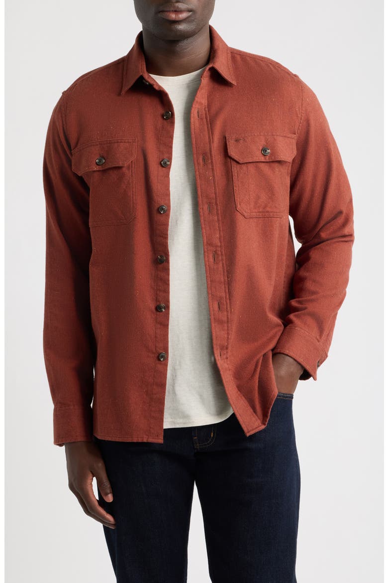 Burnside Flannel Shirt, Main, color, RED DONEGAL HEATHER