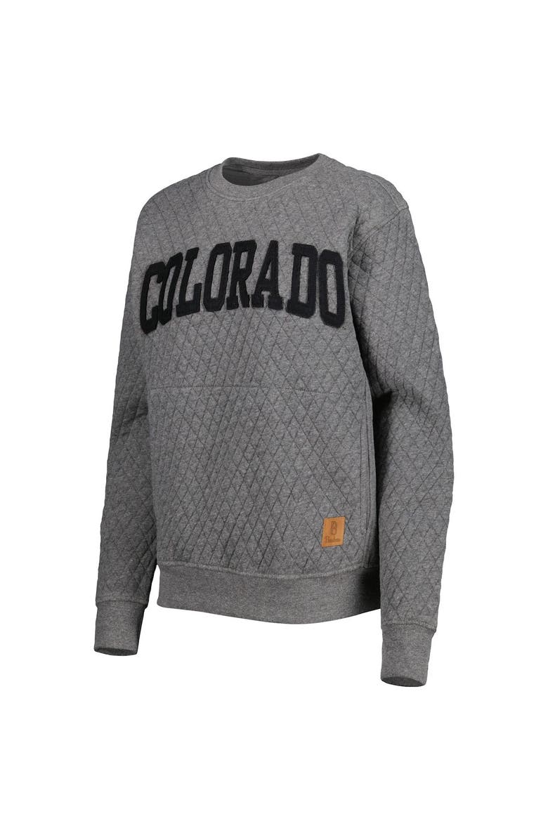 PRESSBOX Women's Pressbox Heather Charcoal Colorado Buffaloes Moose Quilted Pullover Sweatshirt, Alternate, color, Heather Gray