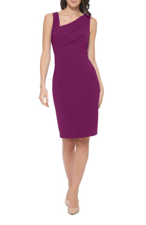 Asymmetrical Sleeveless Sheath Dress