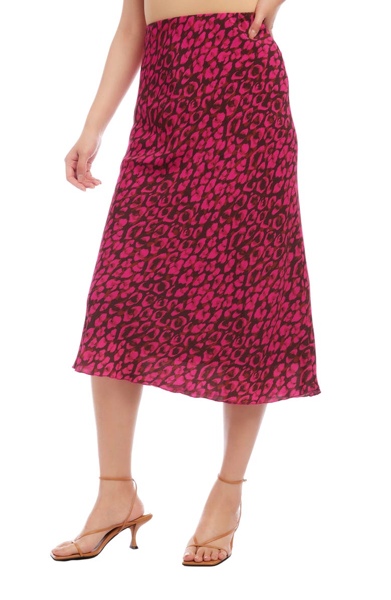 FIFTEEN TWENTY Leopard Print Bias Cut Midi Skirt, Alternate, color,